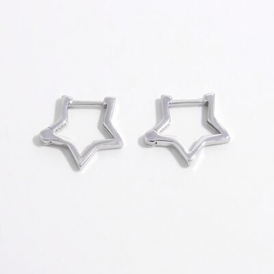 925 Sterling Silver Inlaid Zircon Star Earrings