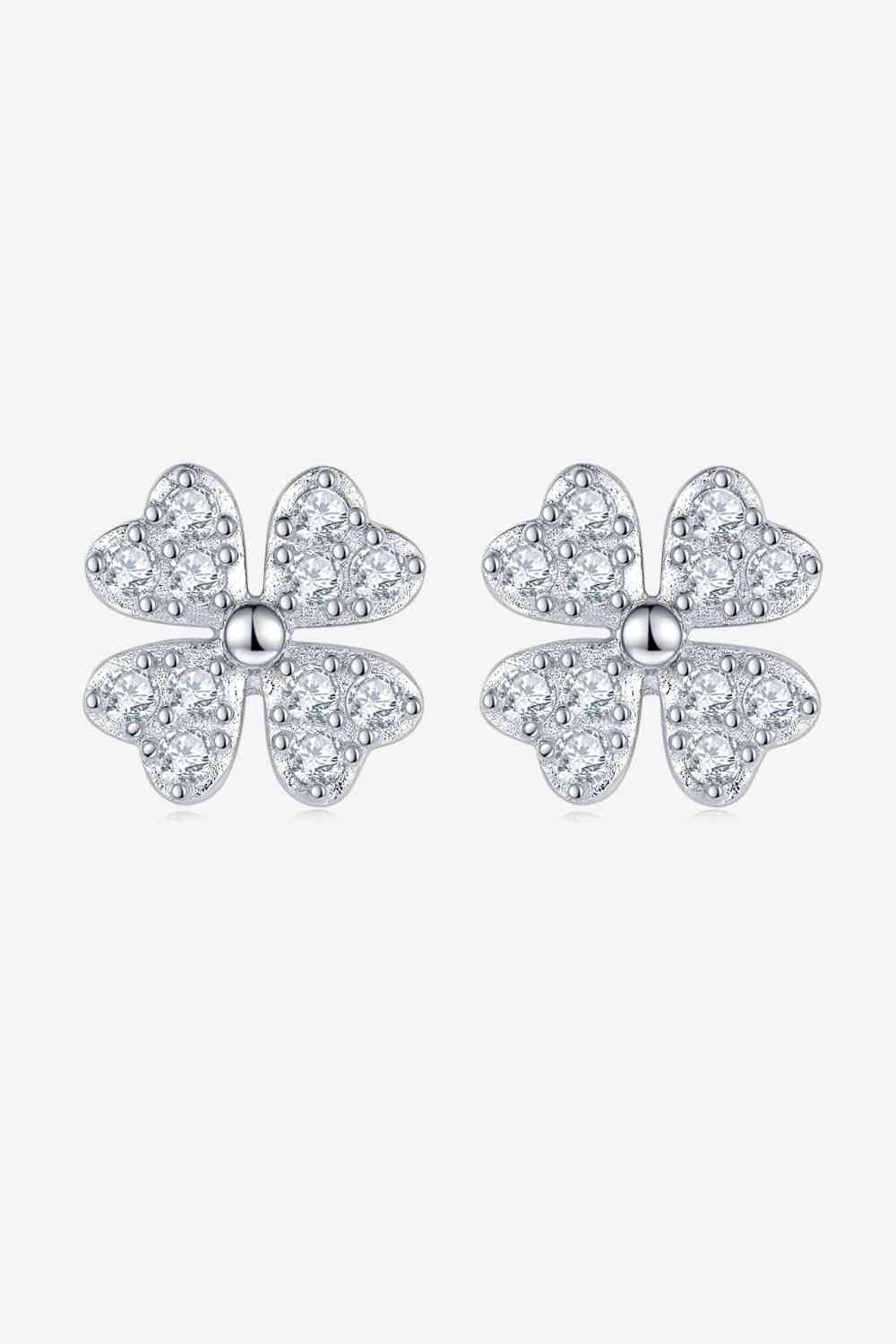 Adored Moissanite Four Leaf Clover Stud Earrings