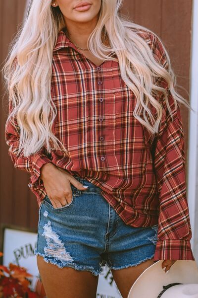 Plaid Button Up Long Sleeve Shirt