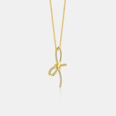 Zircon Bow Pendant Necklace